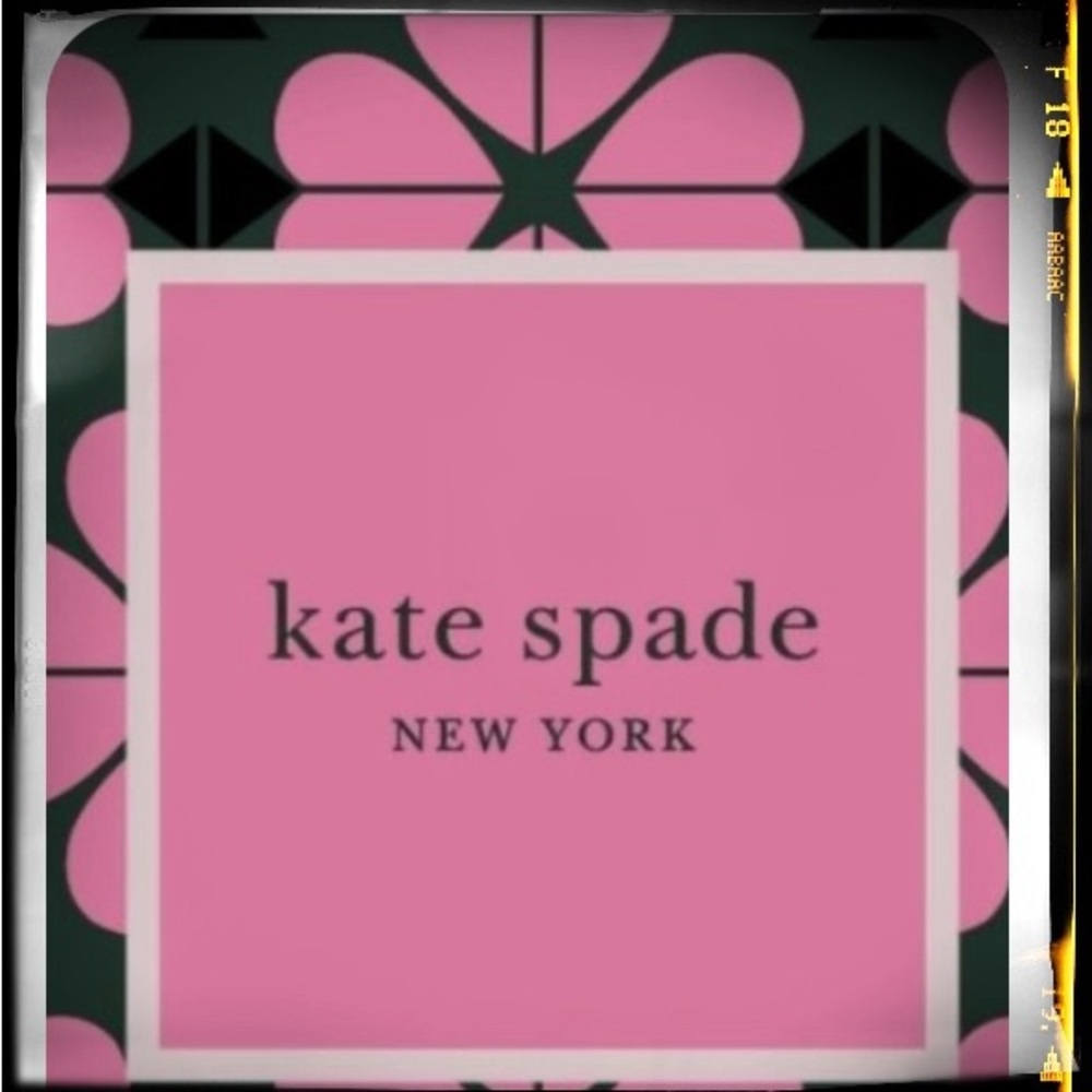 kate spade Pink and Black Floral Logo Panel